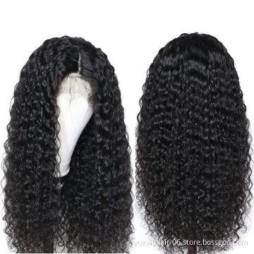 5x5 lace Closure curly Wig Factory Price Swiss  Wigs virgin hair Natural Color Wholesale Human wigs150%density